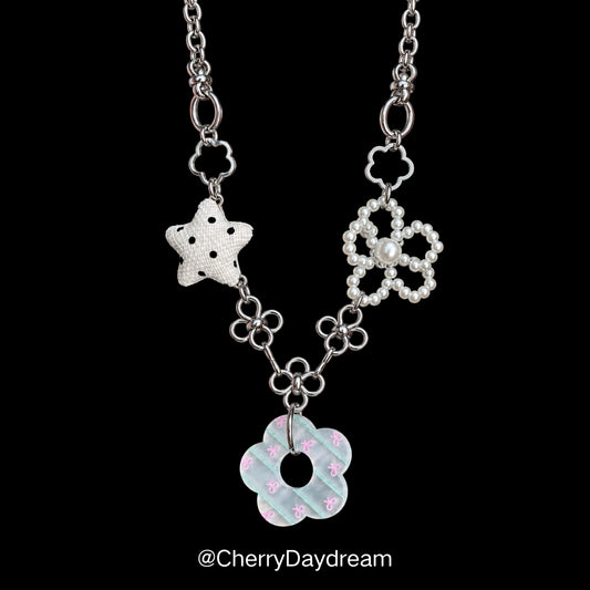Handmade Star & Flower Charm Necklace