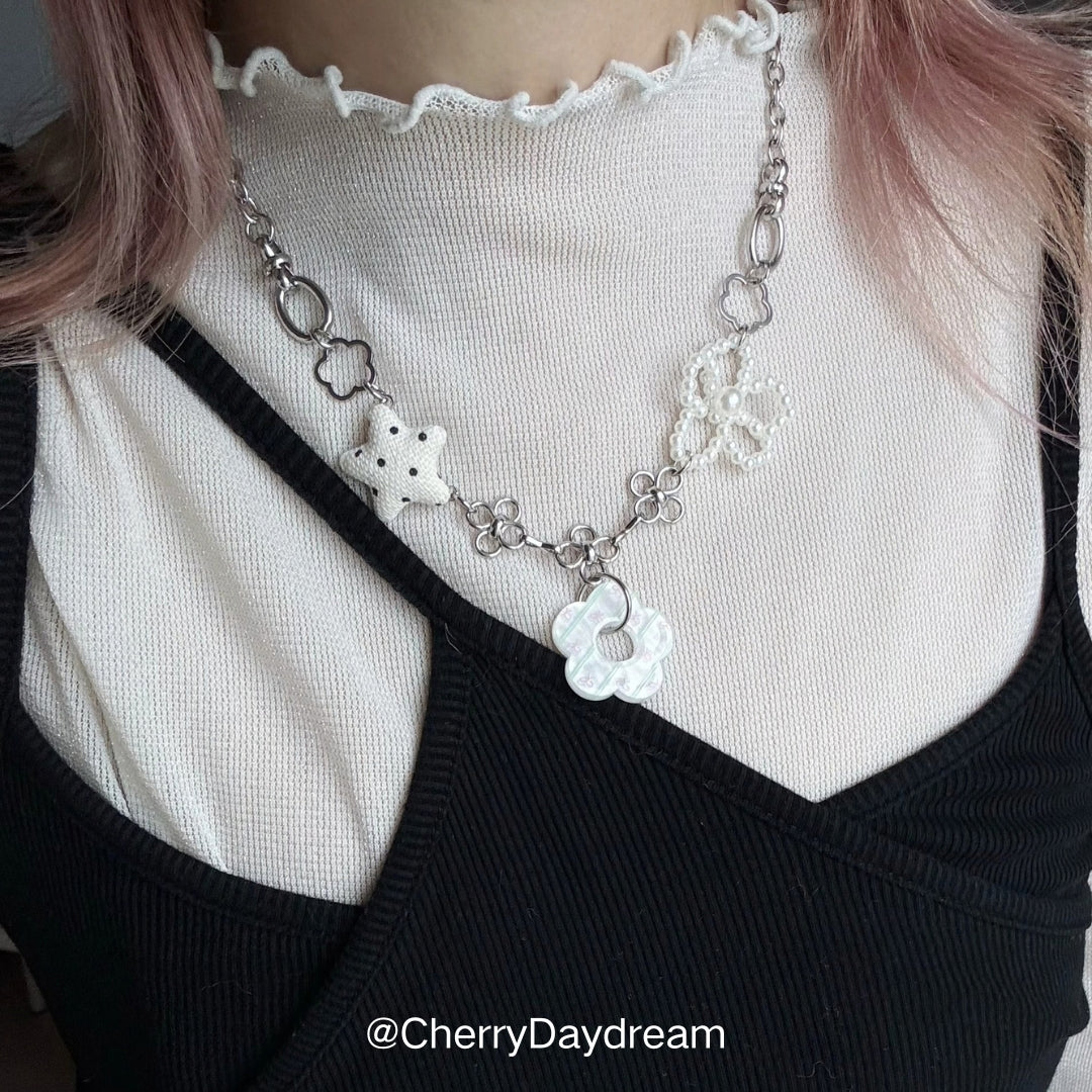 Handmade Star & Flower Charm Necklace