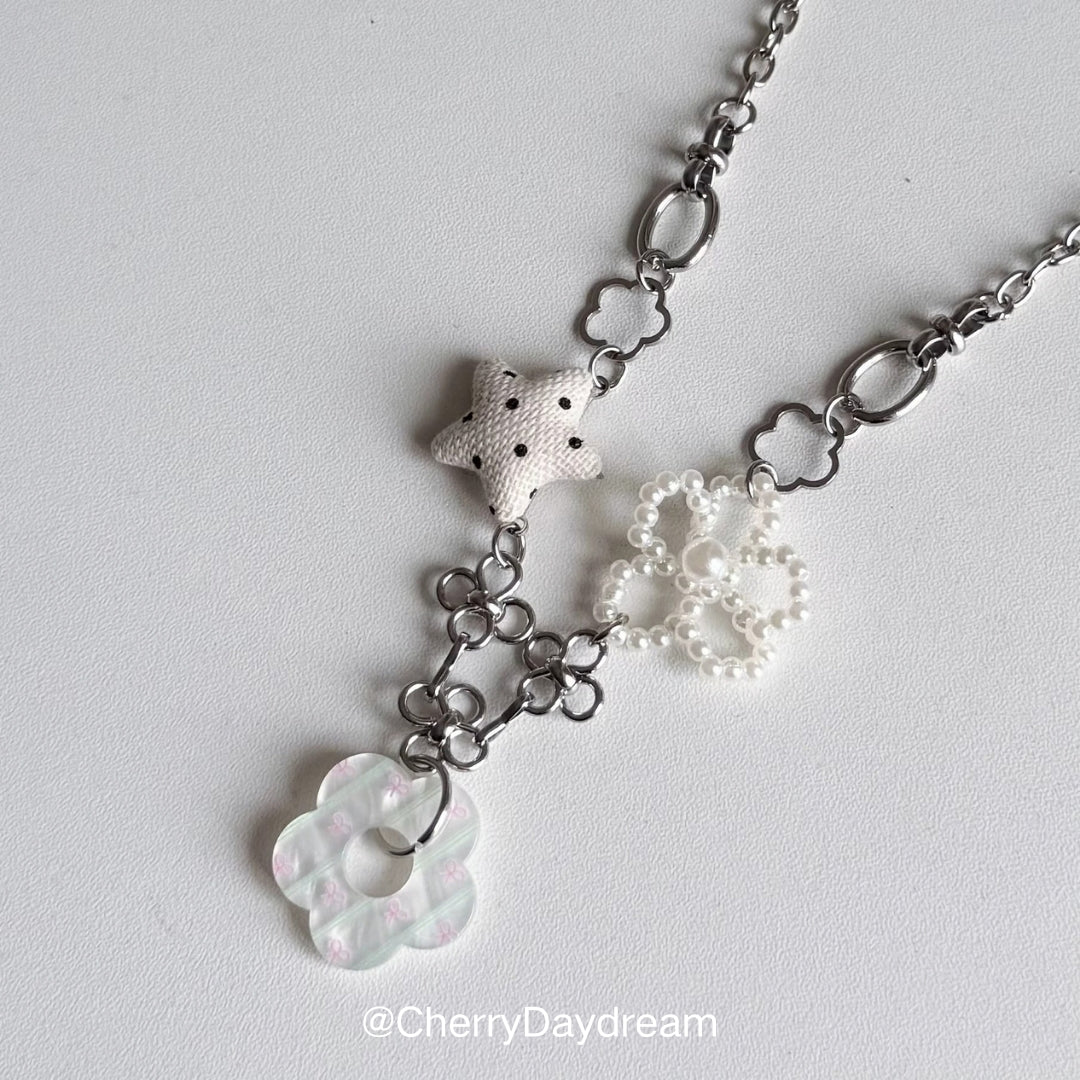 Handmade Star & Flower Charm Necklace