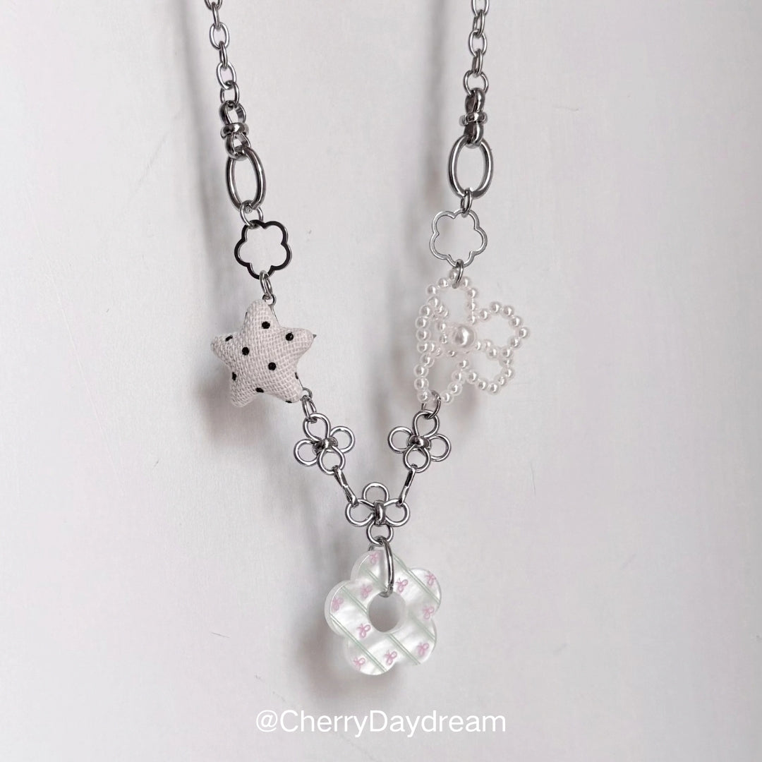 Handmade Star & Flower Charm Necklace