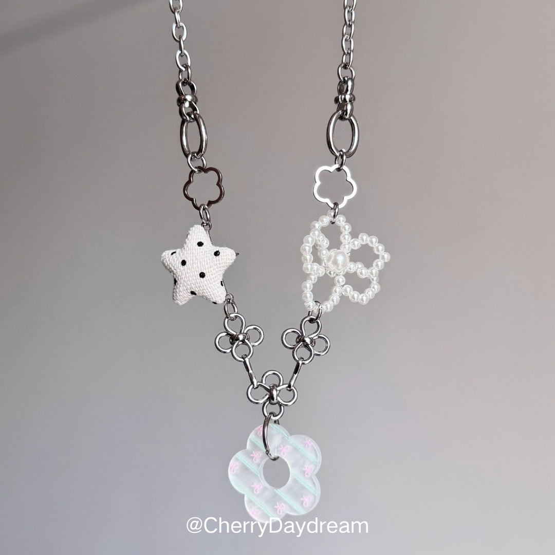 Handmade Star & Flower Charm Necklace