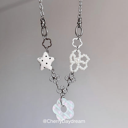 Handmade Star & Flower Charm Necklace