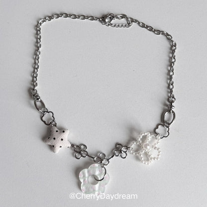 Handmade Star & Flower Charm Necklace