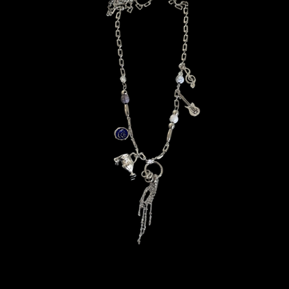 Tea Party Charm Necklace — Vintage Teapot Pendant Necklace
