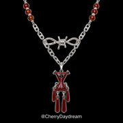 Brown Bear Bow Charm Layered Necklace