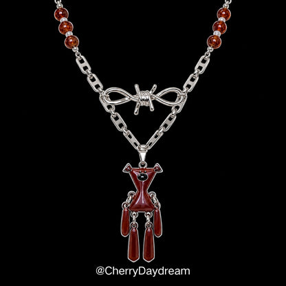 Brown Bear Bow Charm Layered Necklace