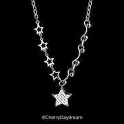 Handmade Polka Dot Star Asymmetric Necklace