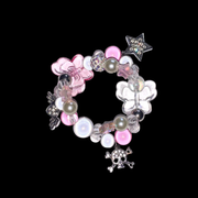 Sweet Chaos Charm Bracelet — Y2K Pearl Beaded Statement Bracelet