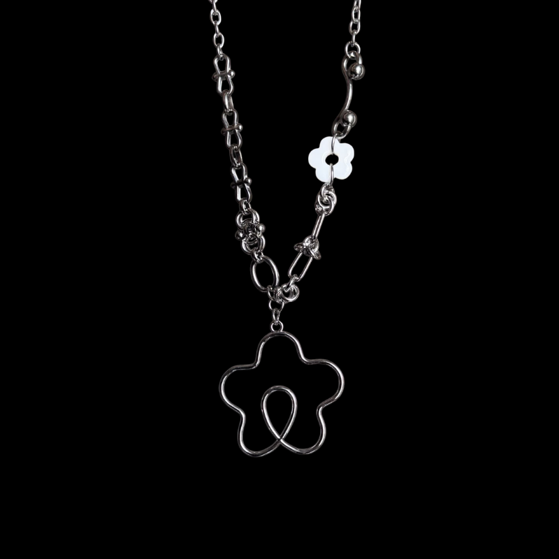 Dream Bloom Necklace — Silver Floral Charm Necklace