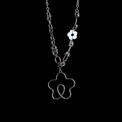 Dream Bloom Necklace — Silver Floral Charm Necklace