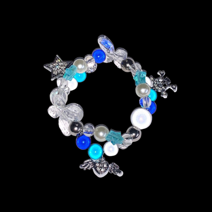 Sweet Chaos Charm Bracelet — Y2K Pearl Beaded Statement Bracelet