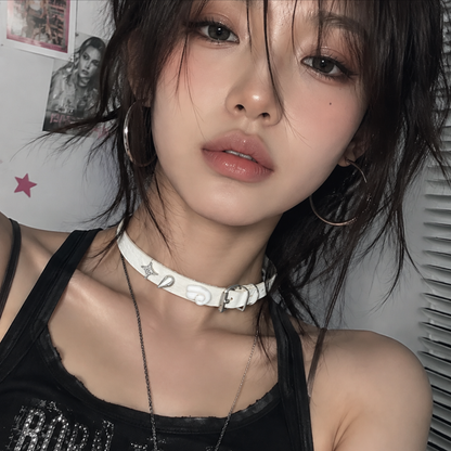 Angel Charm Choker — Y2K Fairycore White Statement Necklace