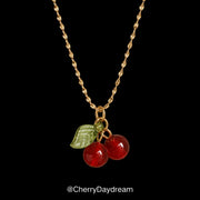 18K Gold Plated Cherry Charm Necklace