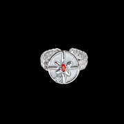 Dreamy Red Crystal Silver Ring