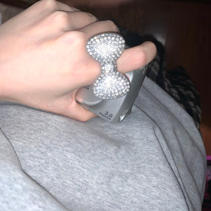 Crystal Bow Ring — Y2K Coquette Sparkle Statement Ring