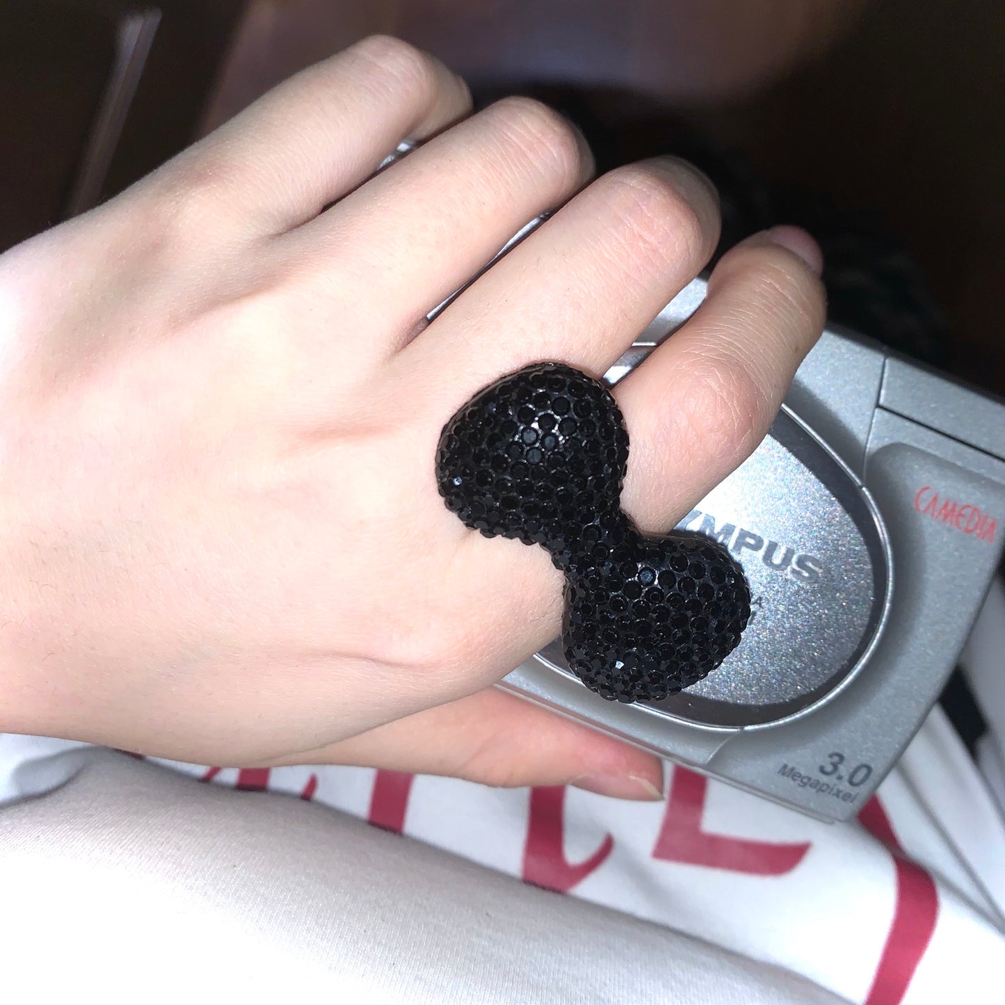 Crystal Bow Ring — Y2K Coquette Sparkle Statement Ring