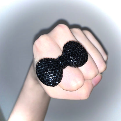 Crystal Bow Ring — Y2K Coquette Sparkle Statement Ring