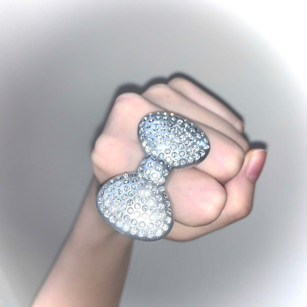 Sparkling Rhinestone Bow Adjustable Ring