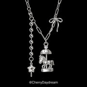 Carousel Star & Bow Charm Necklace