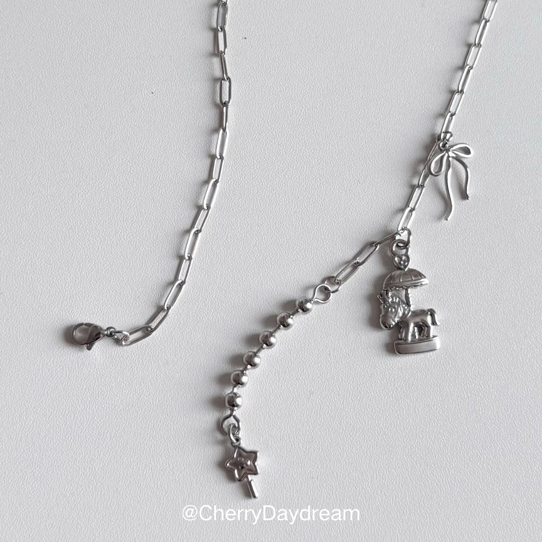Carousel Star & Bow Charm Necklace