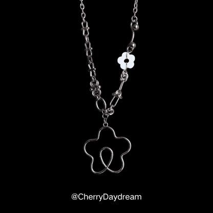 Dream Bloom Necklace — Silver Floral Charm Necklace