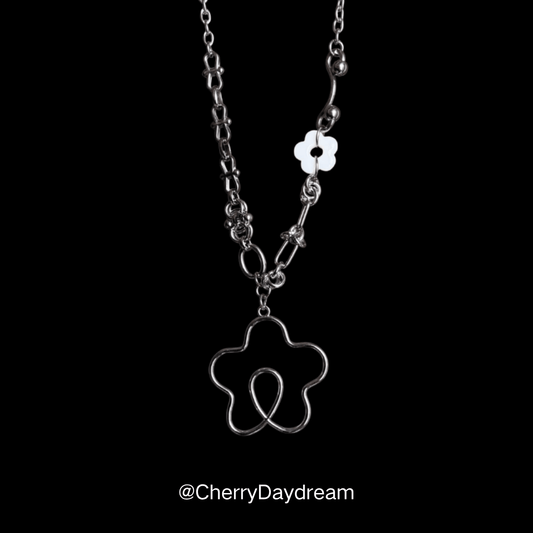 Dream Bloom Necklace — Silver Floral Charm Necklace