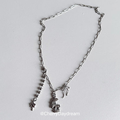 Carousel Star & Bow Charm Necklace