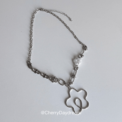 Dream Bloom Necklace — Silver Floral Charm Necklace