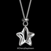 Silver Hollow Star Pendant Necklace