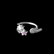 Dreamy Pink Star Ring — Celestial Shooting Star Adjustable Alloy Ring