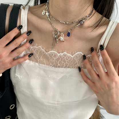 Tea Party Charm Necklace — Vintage Teapot Pendant Necklace