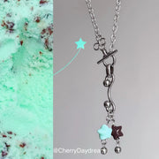 Handmade Mint Chocolate Star Flower Toggle Necklace