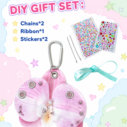 Dream Orchid DIY Bag Charm — Rhinestone Floral Keychain Kit
