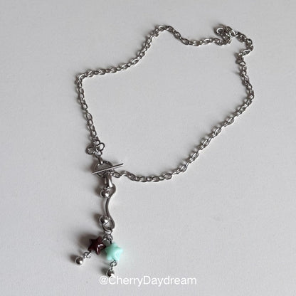Handmade Mint Chocolate Star Flower Toggle Necklace