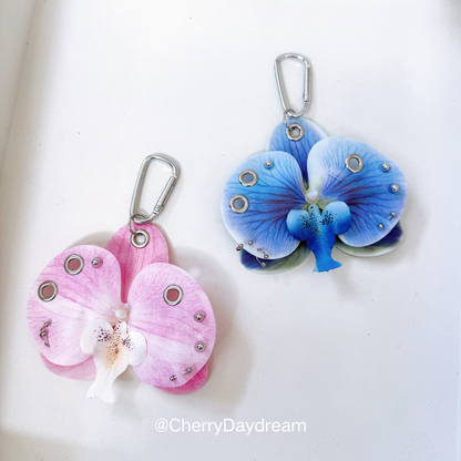 Dream Orchid DIY Bag Charm — Rhinestone Floral Keychain Kit