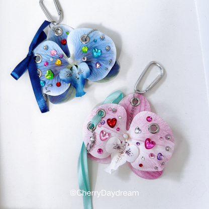 Dream Orchid DIY Bag Charm — Rhinestone Floral Keychain Kit