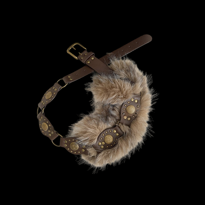 Vintage Western Faux Fur Belt
