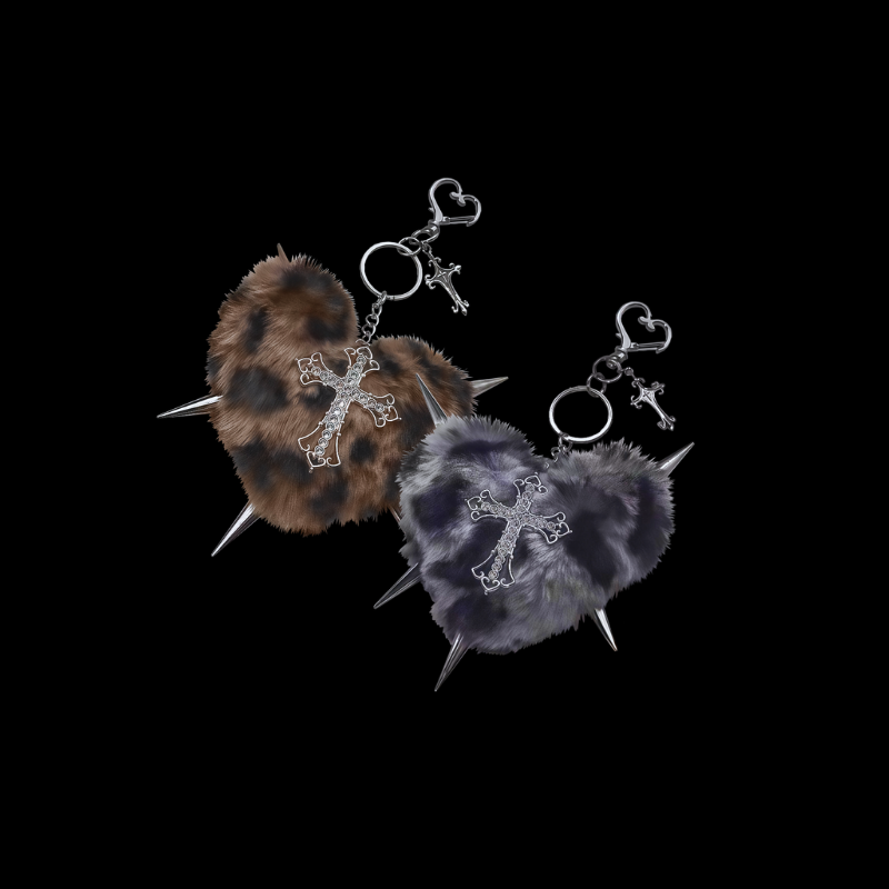 Y2K Leopard Plush Bag Charm