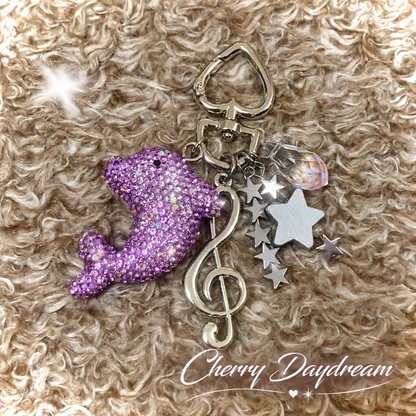 Purple Dolphin Star Charm Keychain