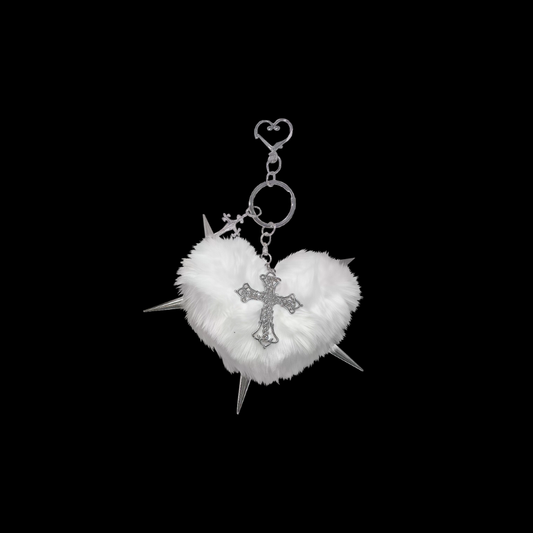Y2K Heart Fur Bag Charm