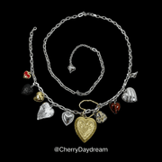 Vintage Heart Charm Long Chain Necklace & Waist Chain