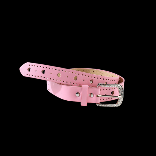 Y2K Heart Rhinestone Belt