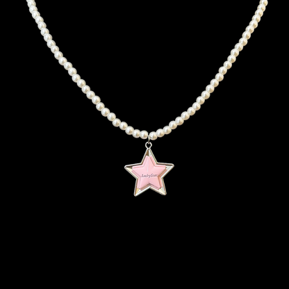 Lucky Star Pearl Necklace — Y2K Coquette Charm Necklace
