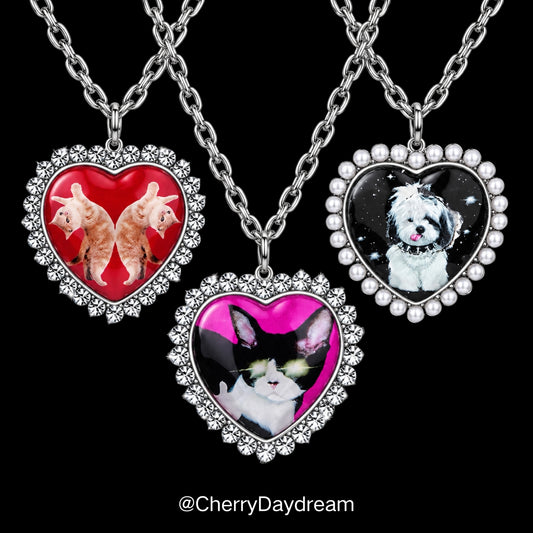 Heart Photo Pendant Necklace — Cute Silver Jewelry