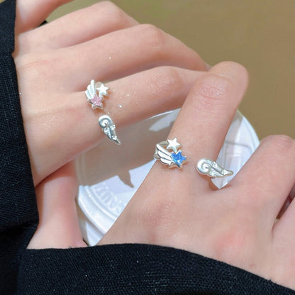 Dreamy Pink Star Ring | Celestial Shooting Star Adjustable Alloy Ring
