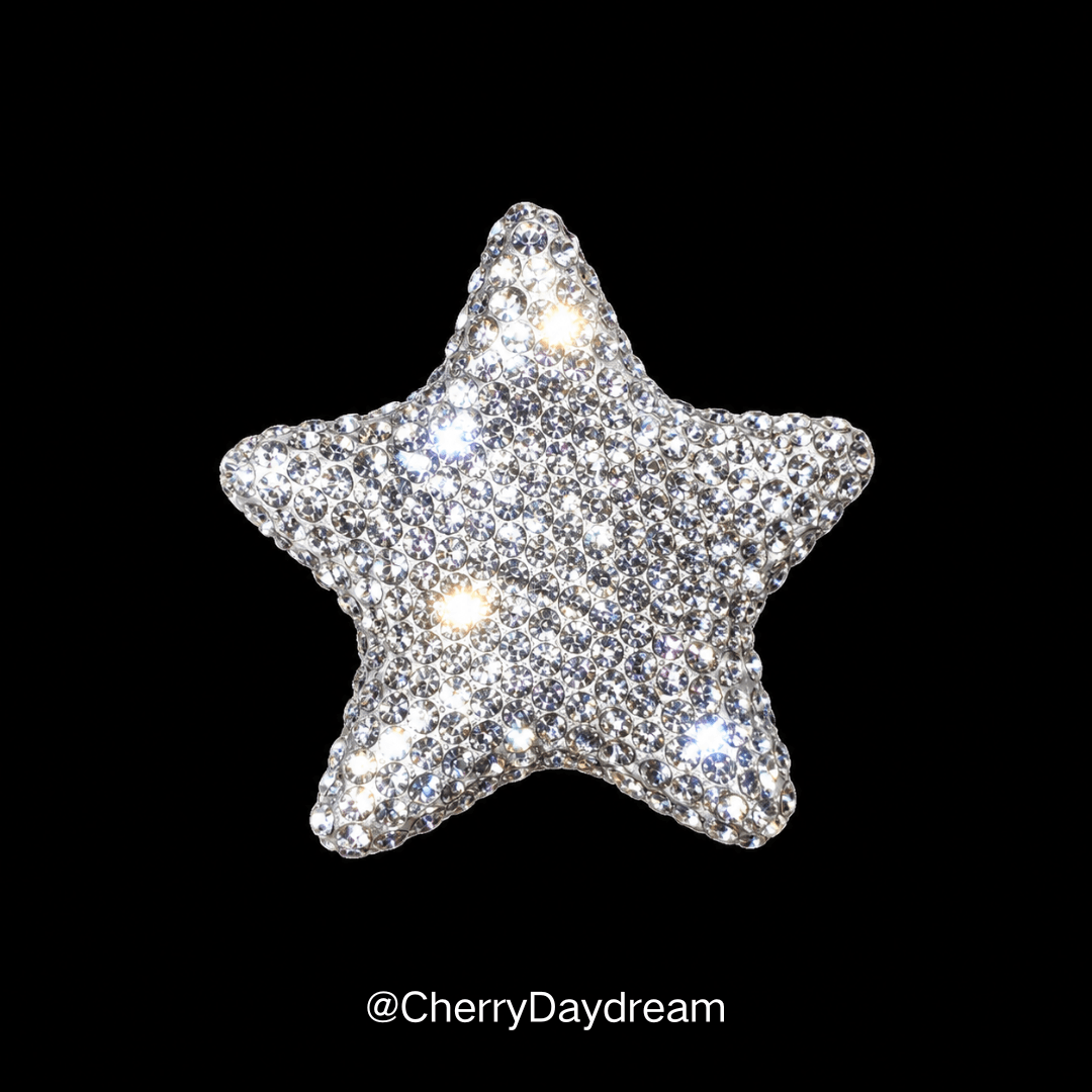 Silver Crystal Star Statement Ring