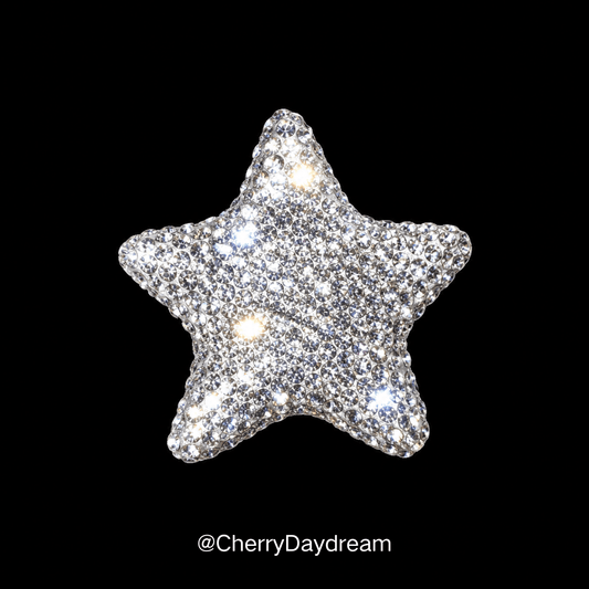 Silver Crystal Star Statement Ring