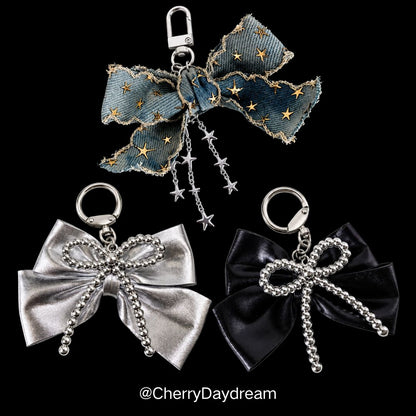 Beaded Bow Bag Charm