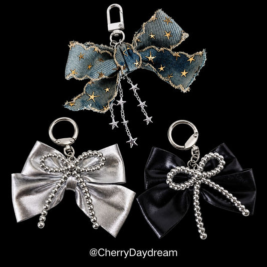 Beaded Bow Bag Charm