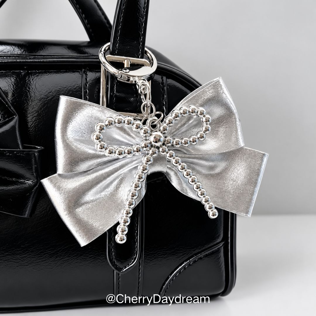 Beaded Bow Bag Charm